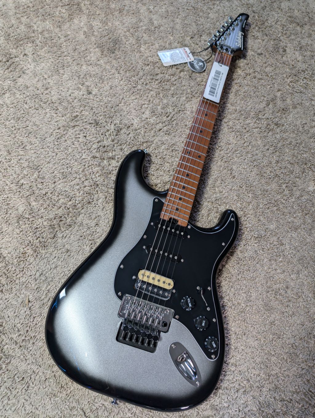 Electric Guitar Soloking MS-1 Classic 22 HSS FR In Silverburst Nafiri Special Run Jescar
