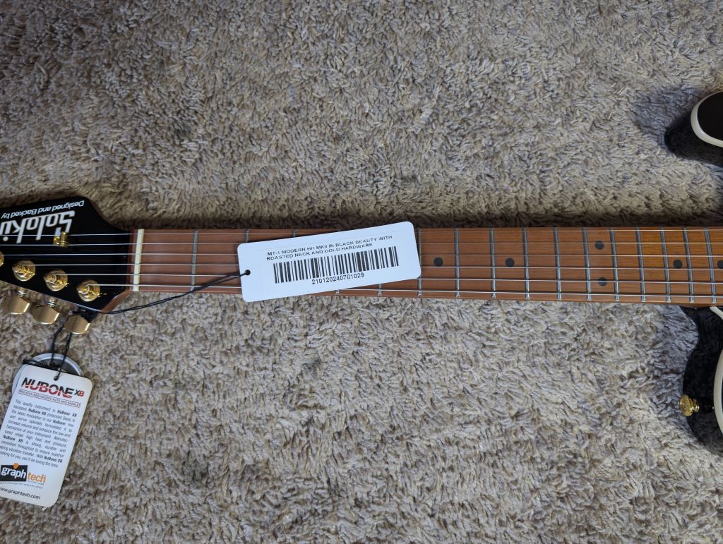 Electric Guitar Soloking MT-1 Modern HH MKII In Black Beauty With Roasted Neck And Gold Hardware