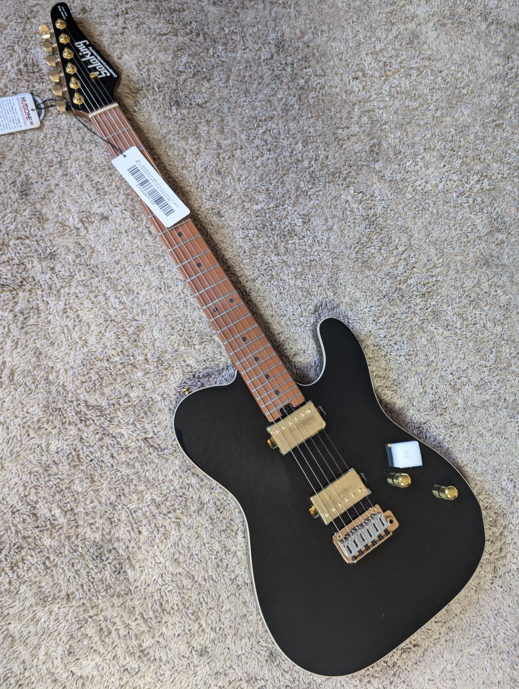 Electric Guitar Soloking MT-1 Modern HH MKII In Black Beauty With Roasted Neck And Gold Hardware