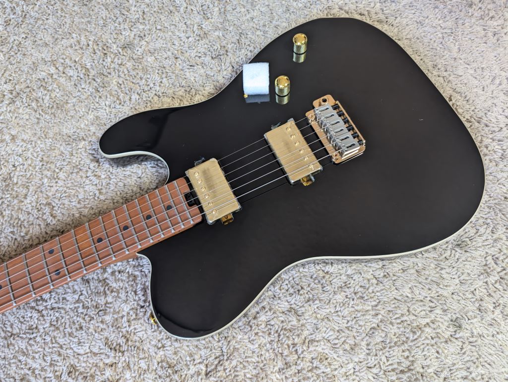 Electric Guitar Soloking MT-1 Modern HH MKII In Black Beauty With Roasted Neck And Gold Hardware