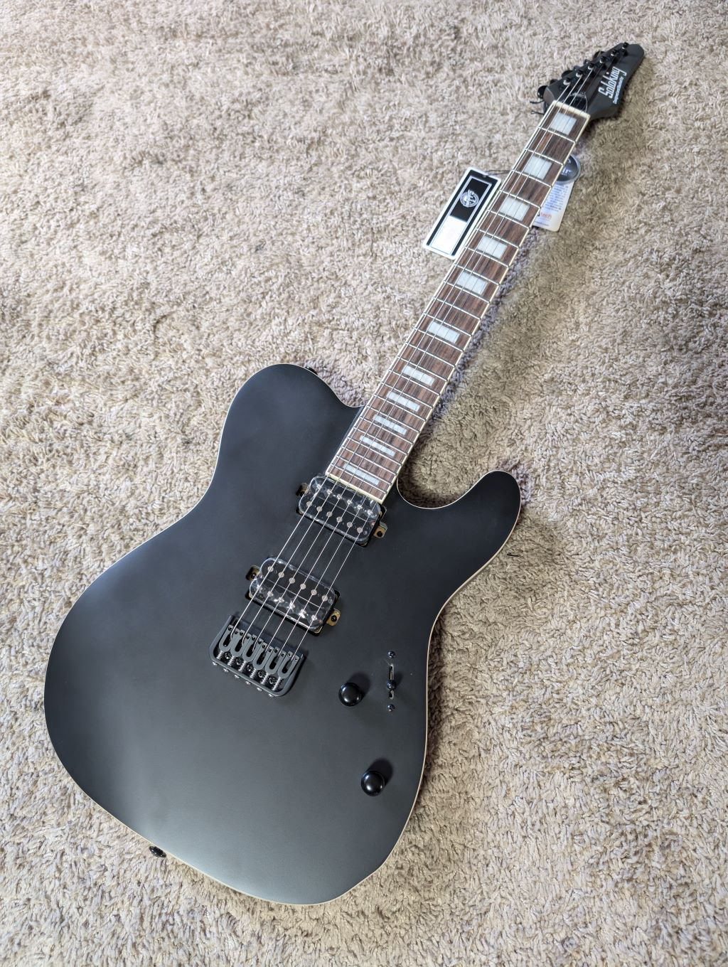 Electric Guitar Soloking MT-1 Deluxe HH 24 Neck Thru In Satin Black Matte Nafiri Special Run