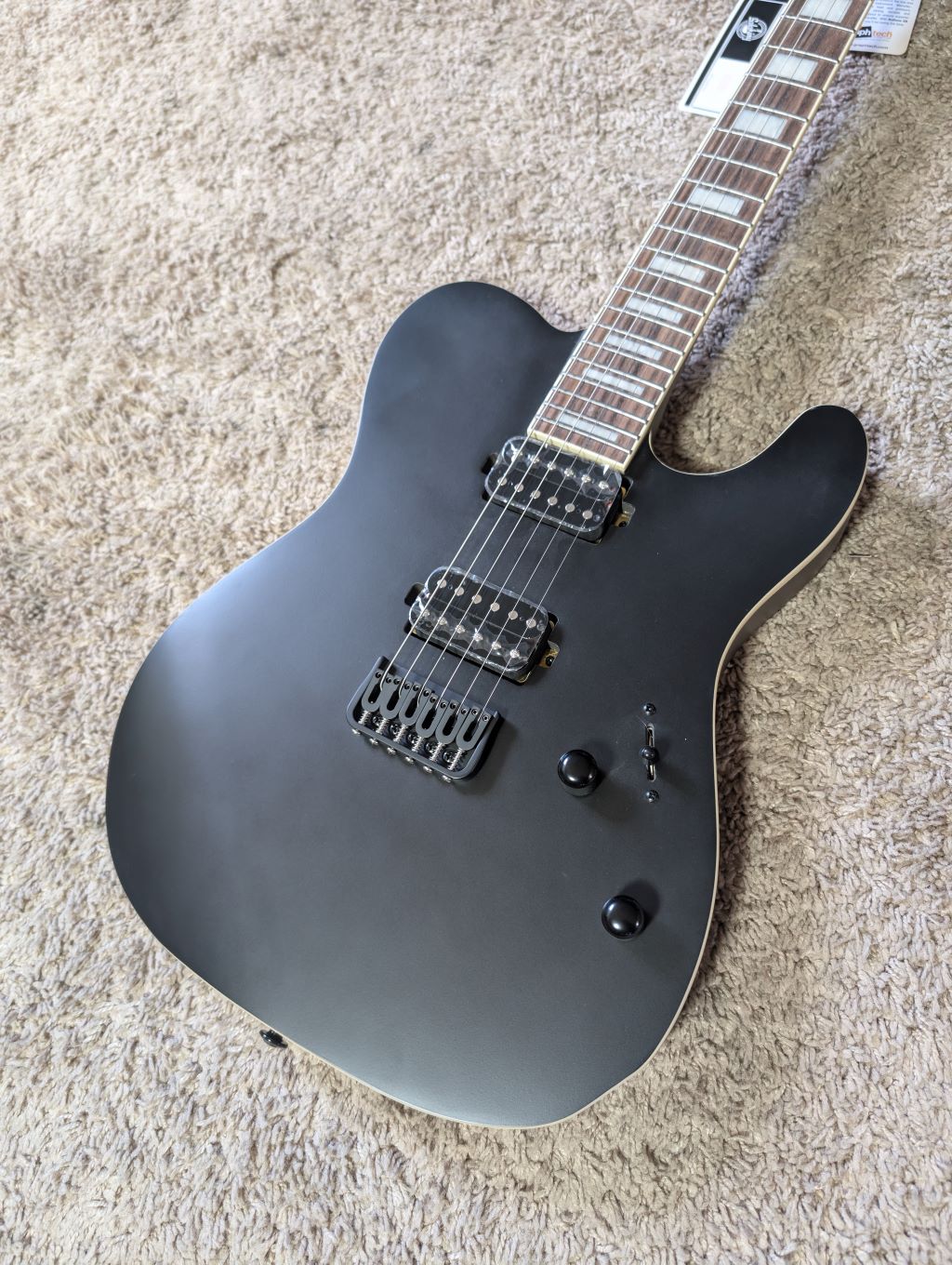 Electric Guitar Soloking MT-1 Deluxe HH 24 Neck Thru In Satin Black Matte Nafiri Special Run