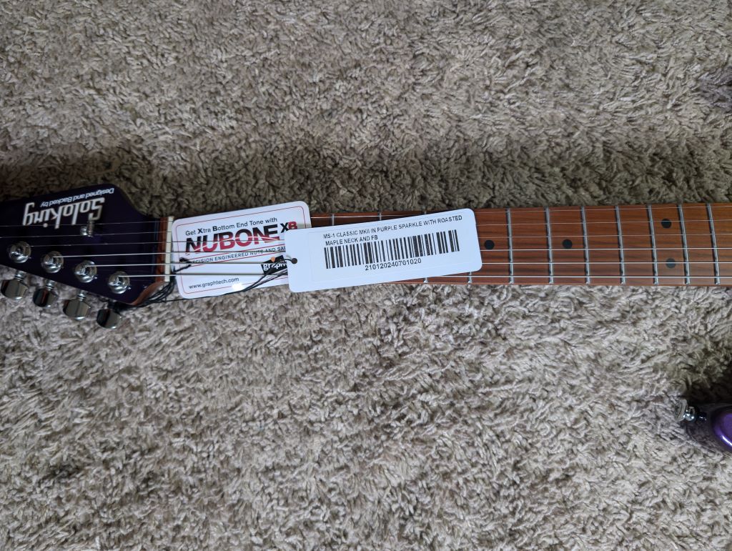 Electric Guitar Soloking MS-1 Classic MKII In Purple Sparkle With Roasted Maple Neck And Fb