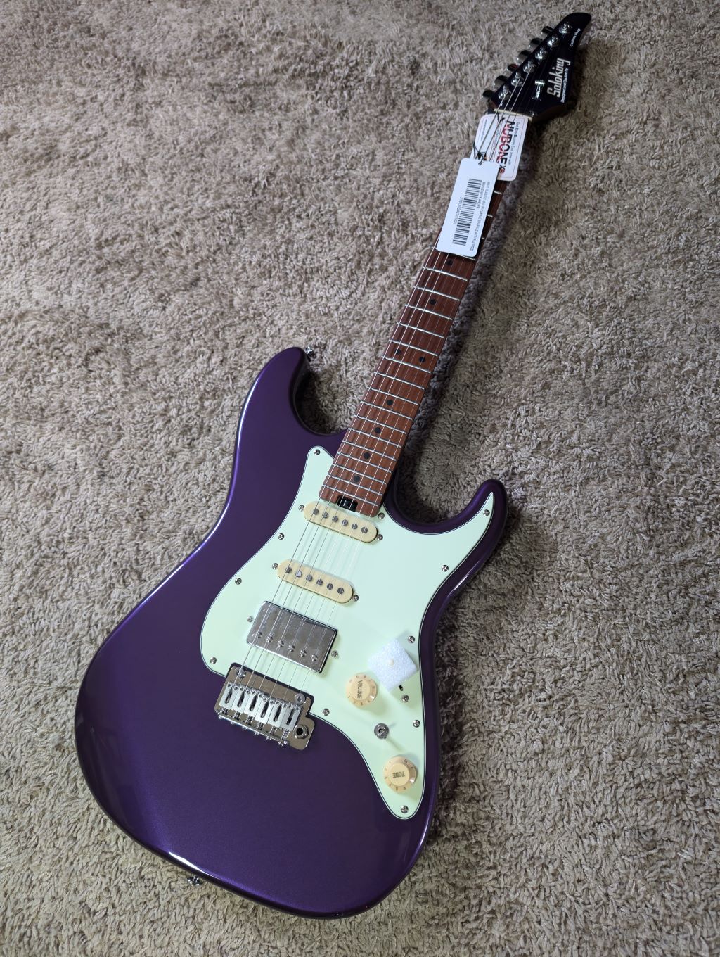 Electric Guitar Soloking MS-1 Classic MKII In Purple Sparkle With Roasted Maple Neck And Fb