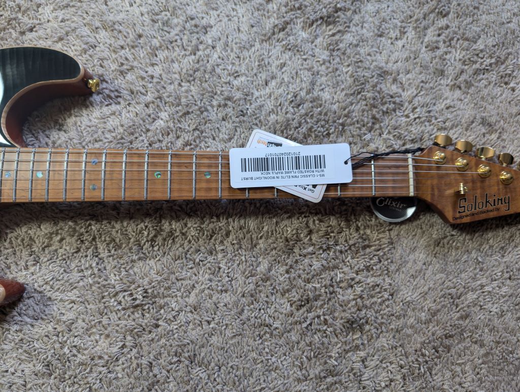Electric Guitar Soloking MS-1 Classic FMN ELITE In Moonlight Burst With Roasted Flame Maple Neck