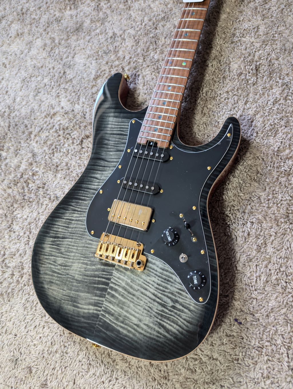 Electric Guitar Soloking MS-1 Classic FMN ELITE In Moonlight Burst With Roasted Flame Maple Neck