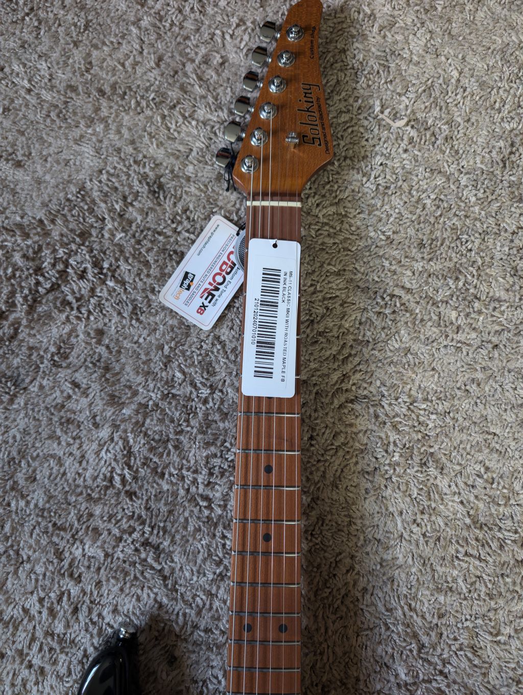 Electric Guitar Soloking MS-11 Classic MKII With Roasted Maple Fb In Ink Black