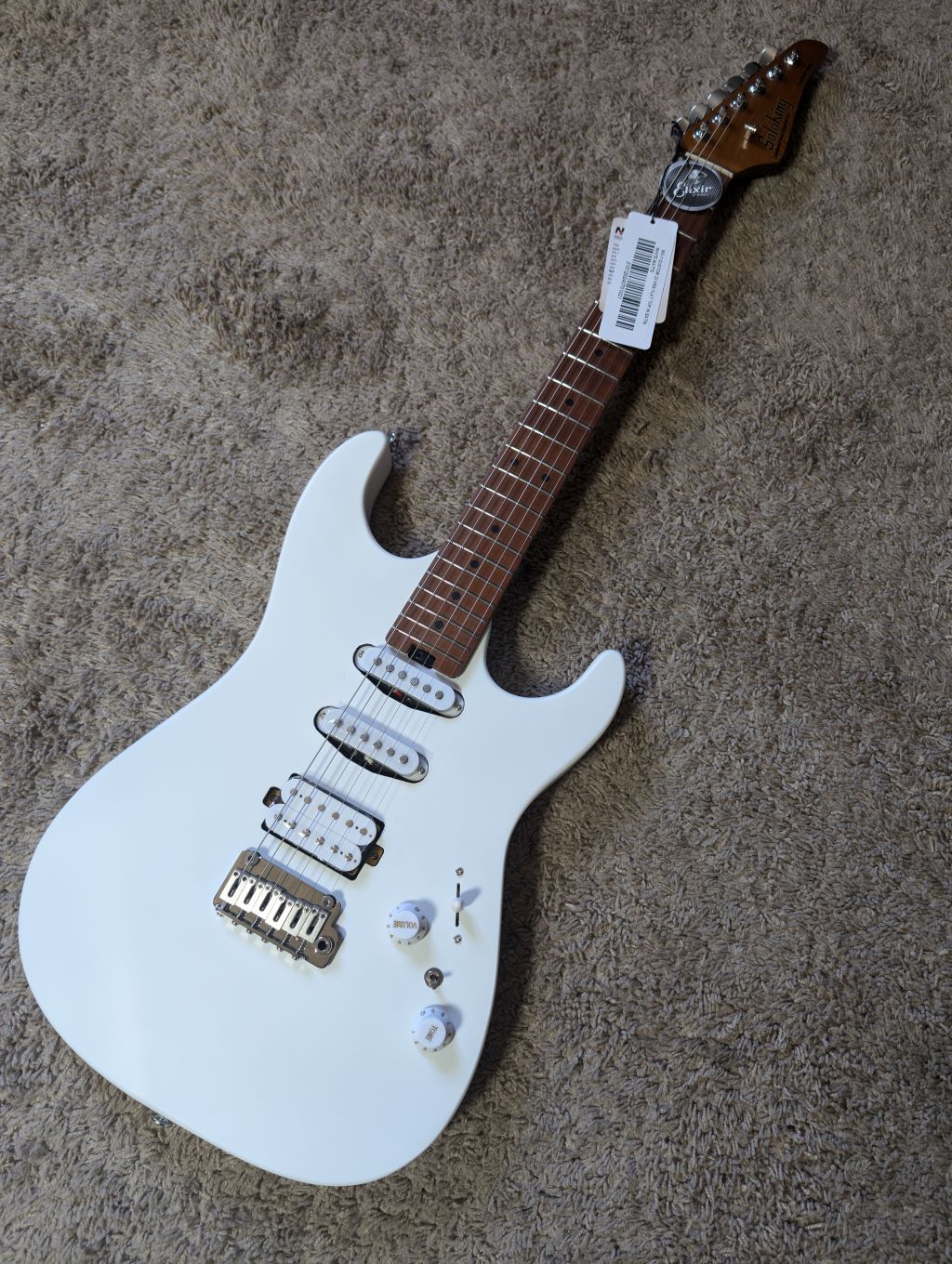 Electric Guitar Soloking MS-1 Custom 22 HSS Flat Top In Satin White Matte