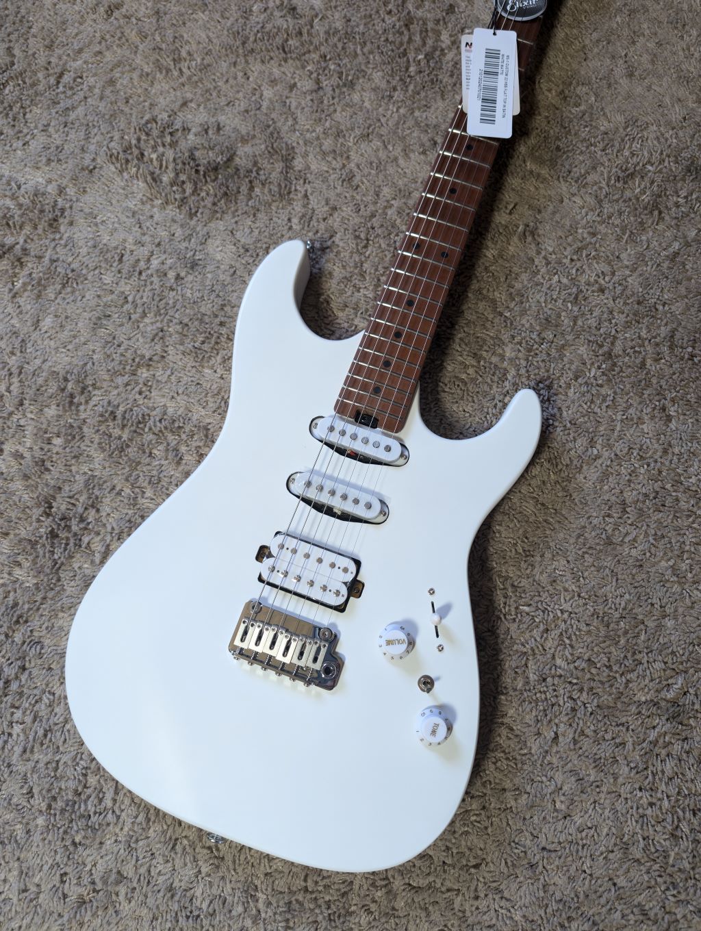 Electric Guitar Soloking MS-1 Custom 22 HSS Flat Top In Satin White Matte