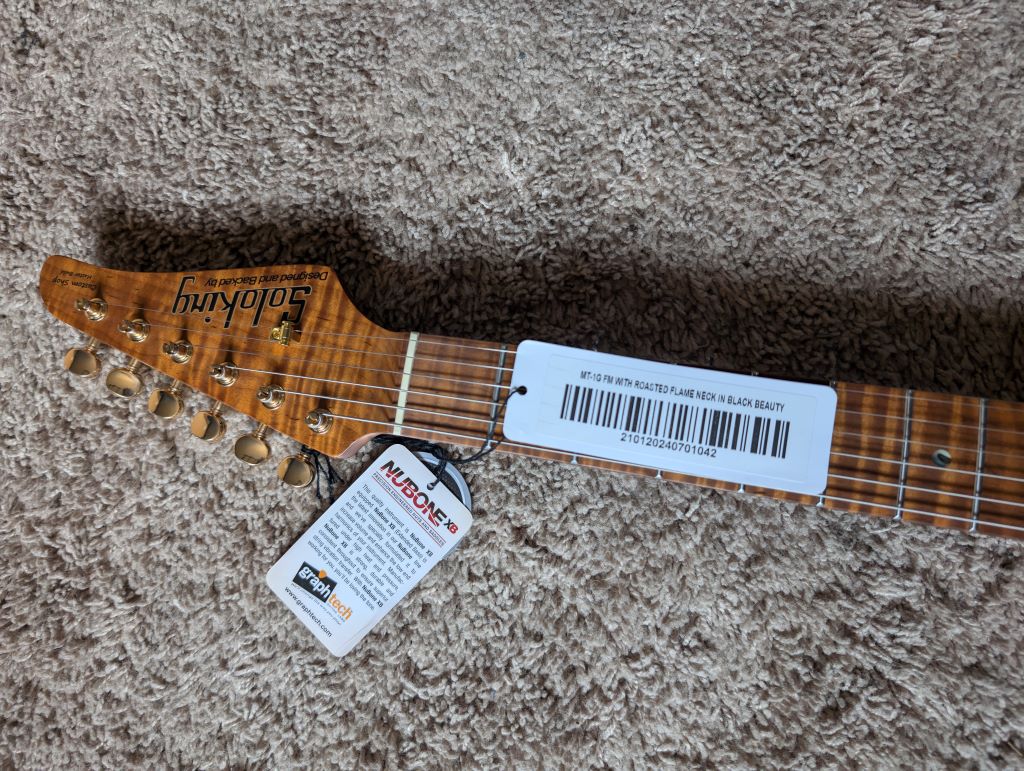 Electric Guitar Soloking MT-1G Fm With Roasted Flame Neck In Black Beauty Nafiri Music Special Run