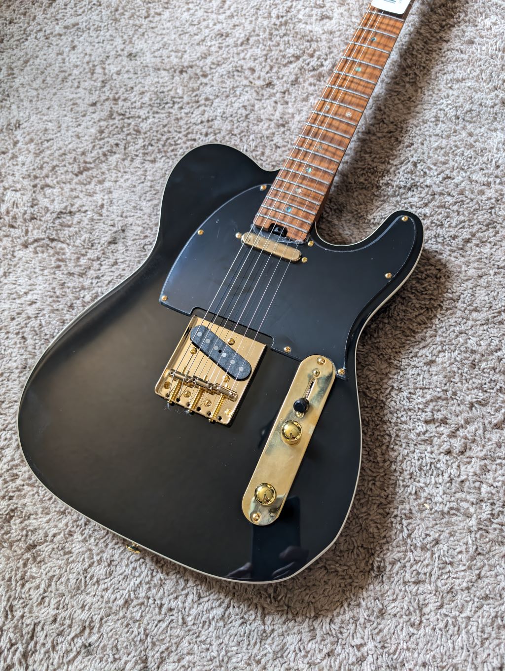 Electric Guitar Soloking MT-1G Fm With Roasted Flame Neck In Black Beauty Nafiri Music Special Run