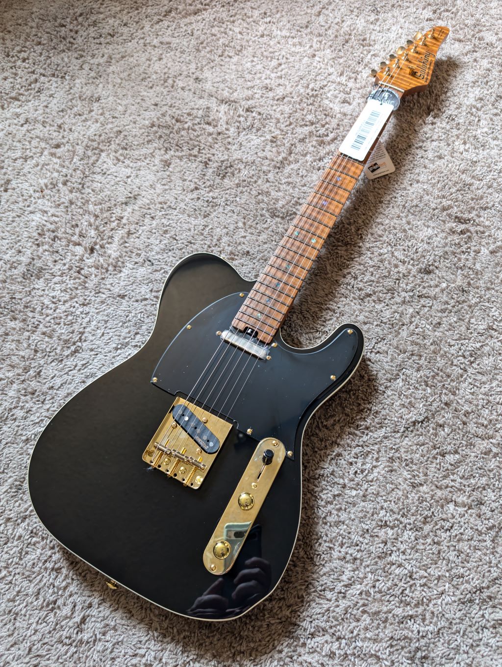 Electric Guitar Soloking MT-1G Fm MKII With Roasted Flame Maple Neck In Black Beauty Nafiri Special Run