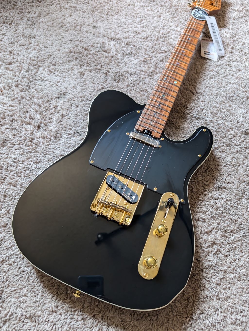 Electric Guitar Soloking MT-1G Fm MKII With Roasted Flame Maple Neck In Black Beauty Nafiri Special Run