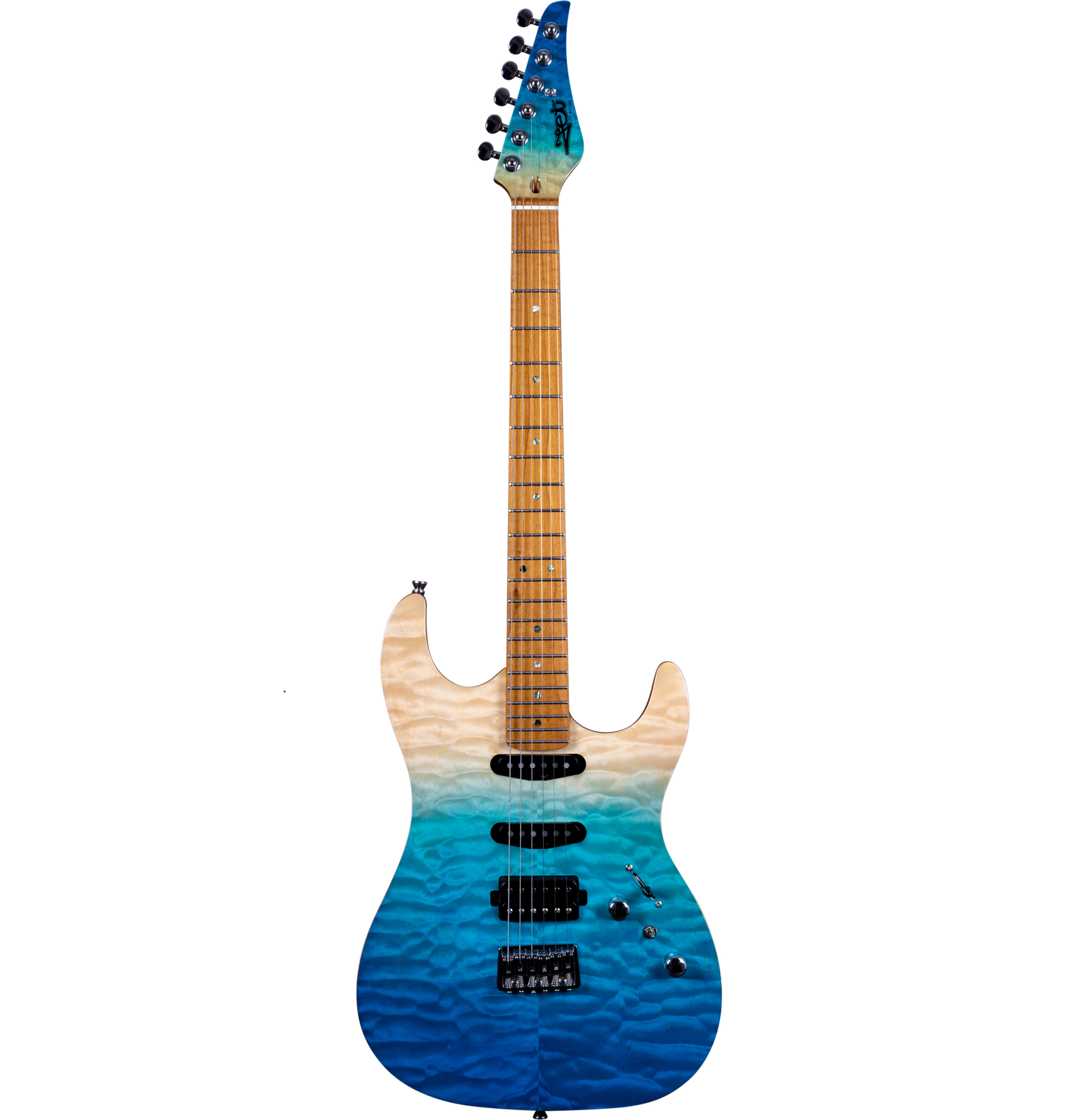 Electric Guitar Jet Guitars JS1000 QTBL Quilted Transparent Blue Free Setup
