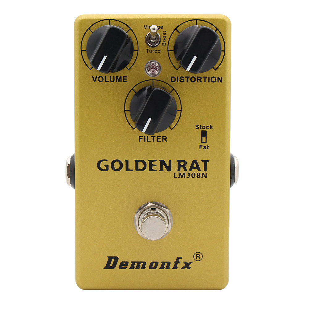 DemonFx Golden Rat Distortion Electric Guitar Pedal