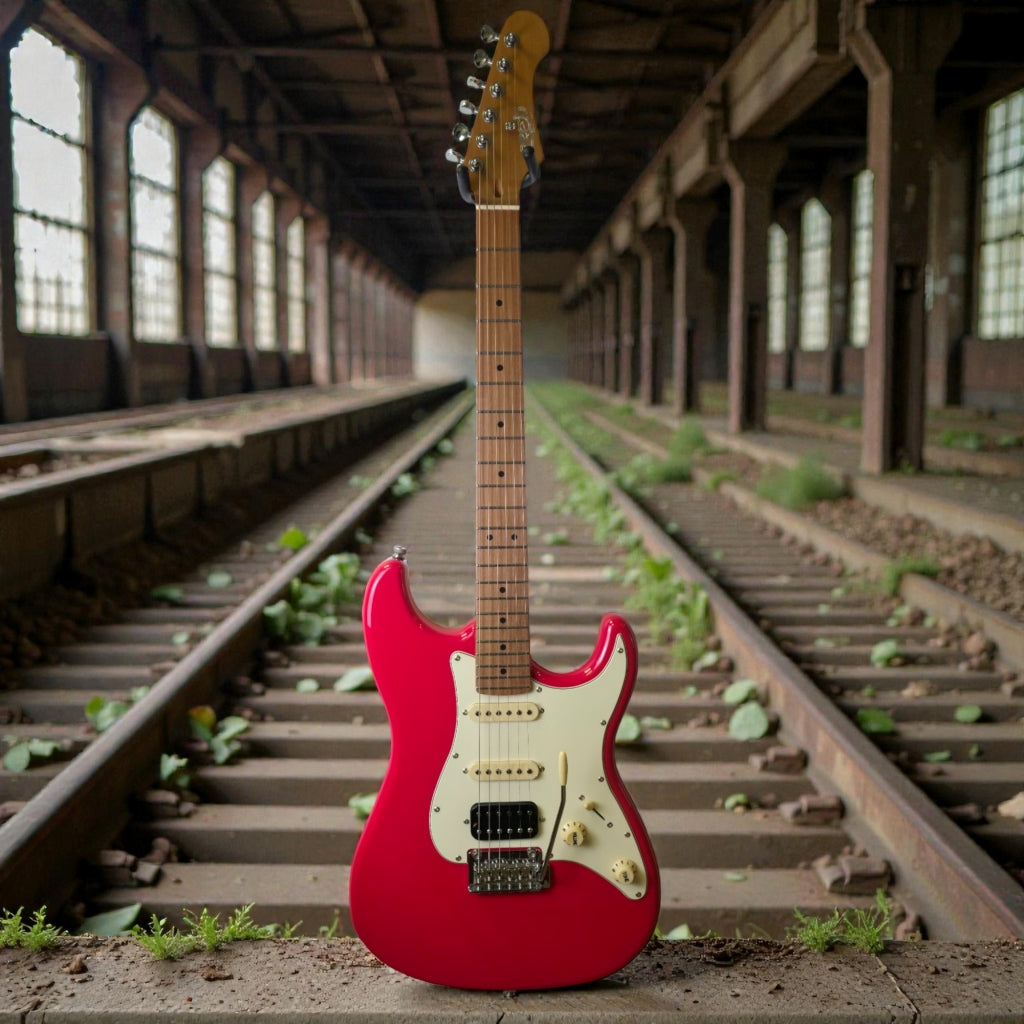 Electric Guitar Jet Guitars JS400 CRD Coral Red Free Setup