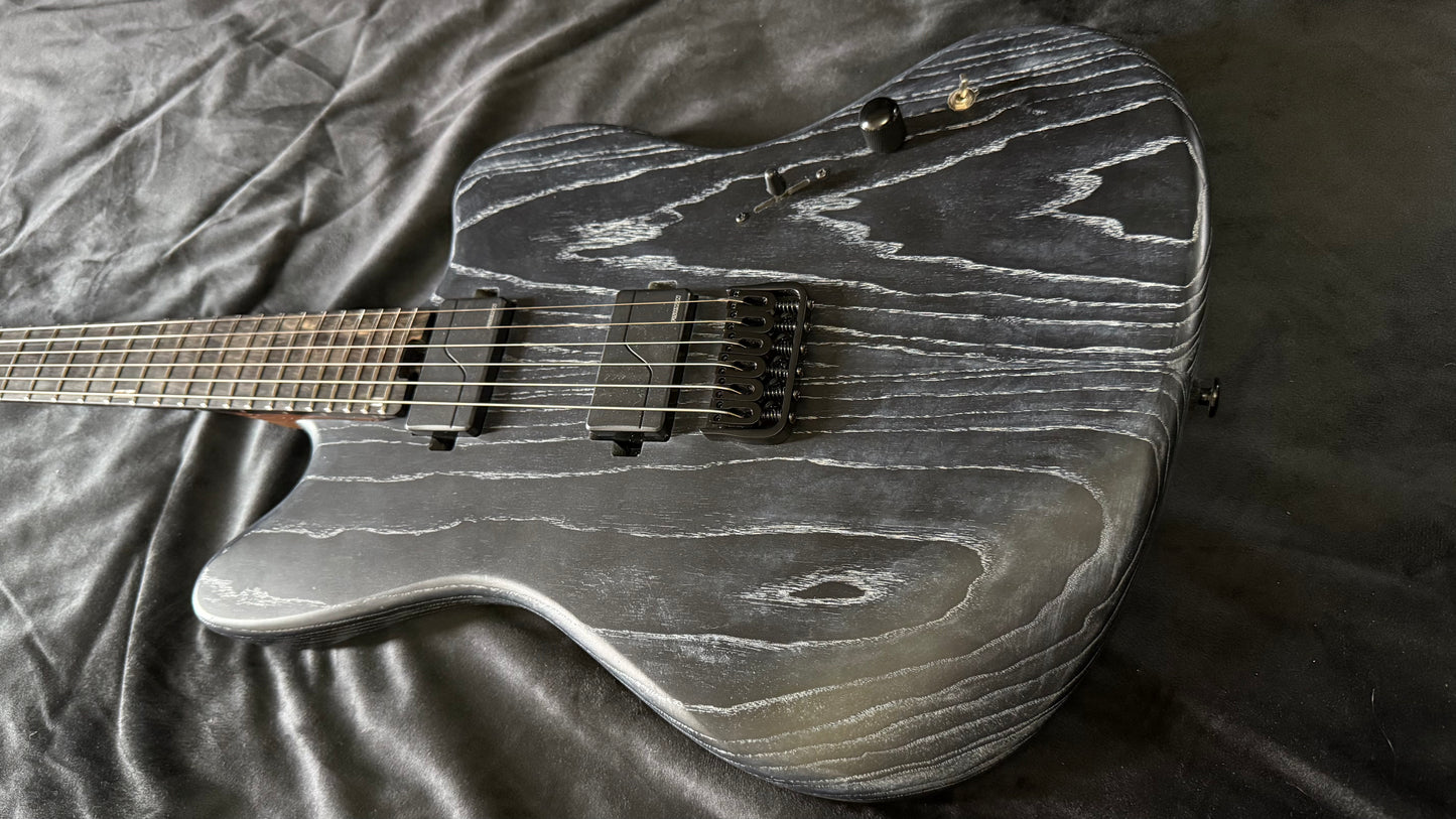Electric Guitar Soloking MJM-1 Custom Baritone 24 HH (fishman fluence pickups) Black Satin