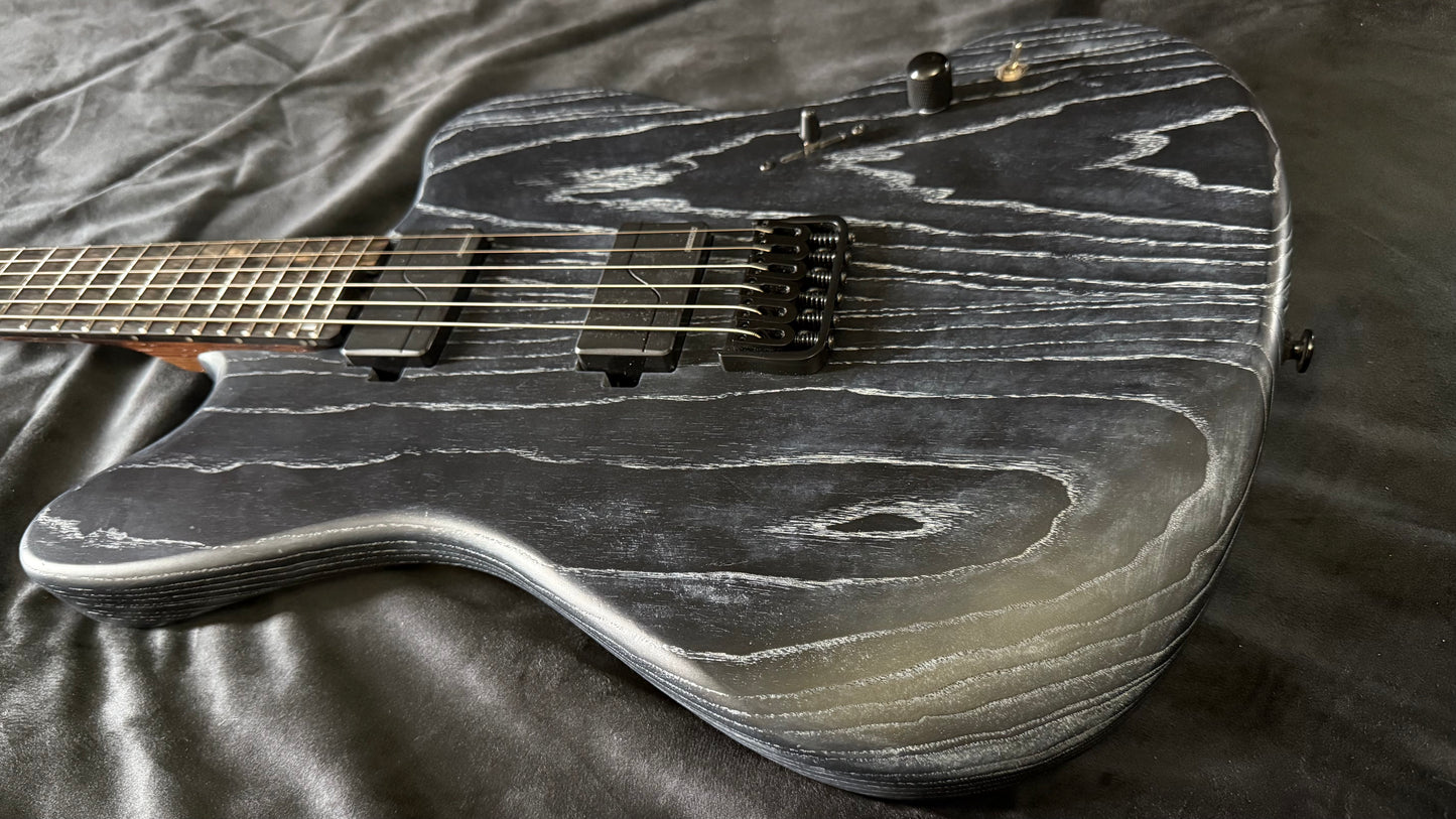 Electric Guitar Soloking MJM-1 Custom Baritone 24 HH (fishman fluence pickups) Black Satin