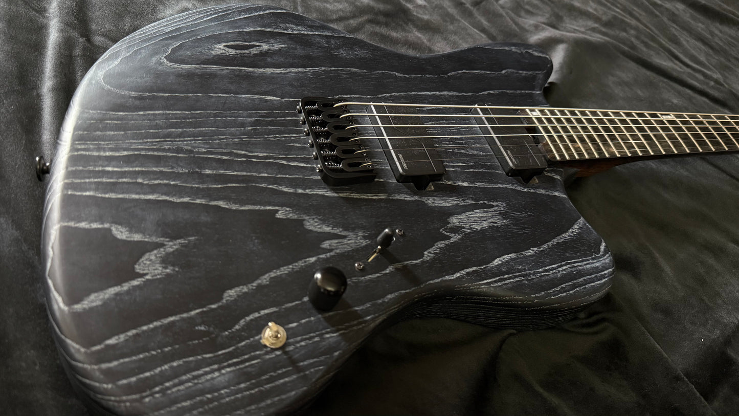 Electric Guitar Soloking MJM-1 Custom Baritone 24 HH (fishman fluence pickups) Black Satin