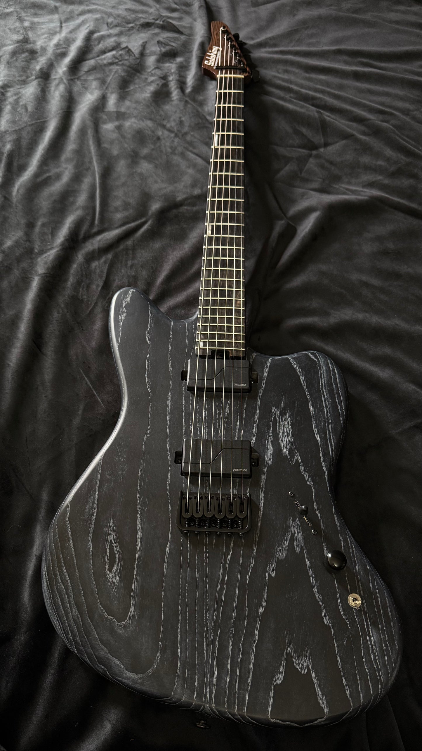 Electric Guitar Soloking MJM-1 Custom Baritone 24 HH (fishman fluence pickups) Black Satin