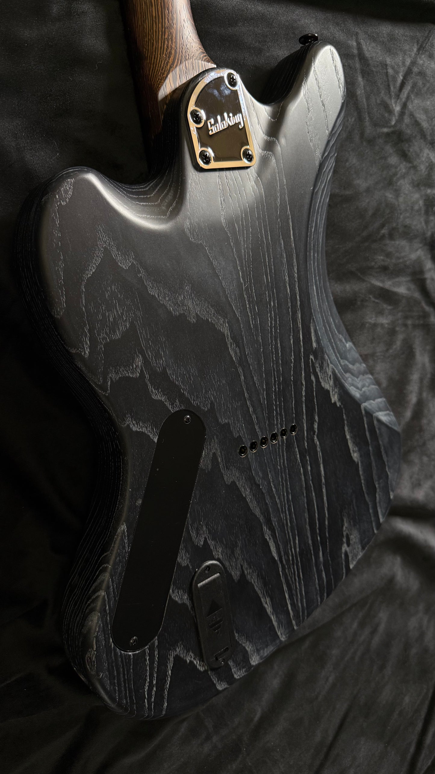 Electric Guitar Soloking MJM-1 Custom Baritone 24 HH (fishman fluence pickups) Black Satin