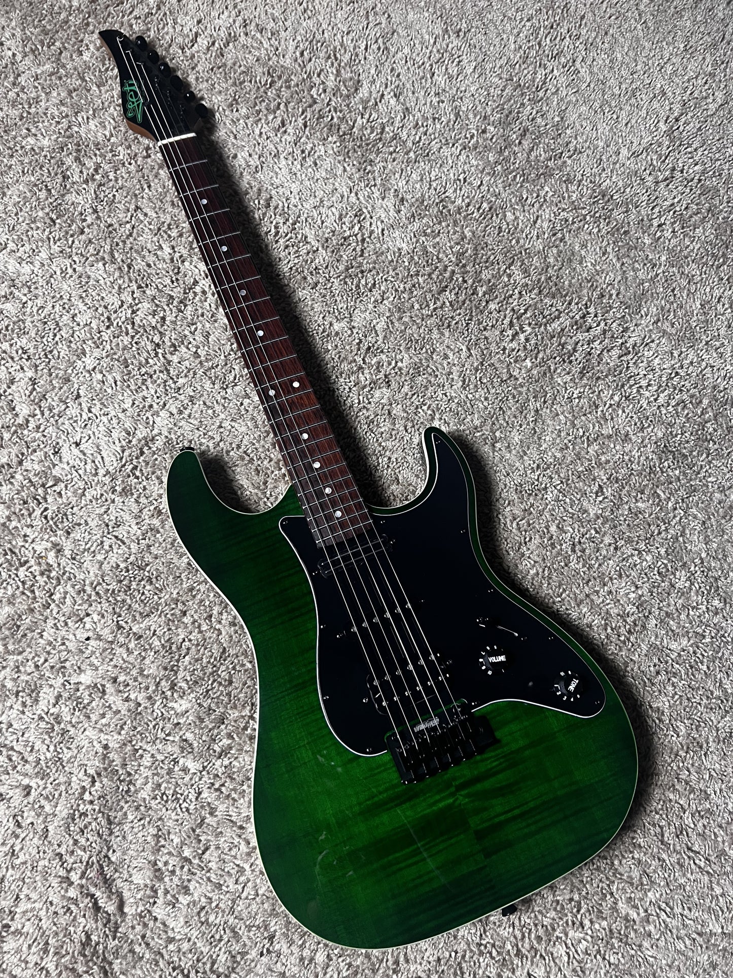 Electric Guitar Jet Guitars JS450 TGR R Transparent Green Free Setup