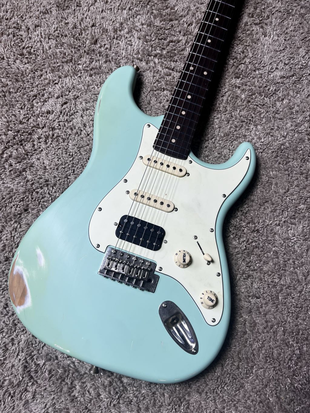 Electric Guitar Jet Guitars JS400 Relic SFG Sea Foam Green Free Setup