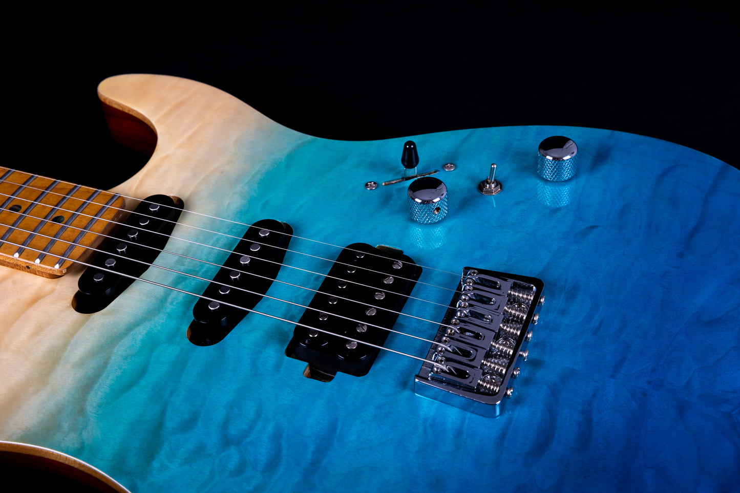 Electric Guitar Jet Guitars JS1000 QTBL Quilted Transparent Blue Free Setup