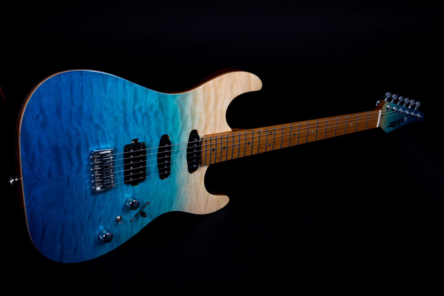 Electric Guitar Jet Guitars JS1000 QTBL Quilted Transparent Blue Free Setup