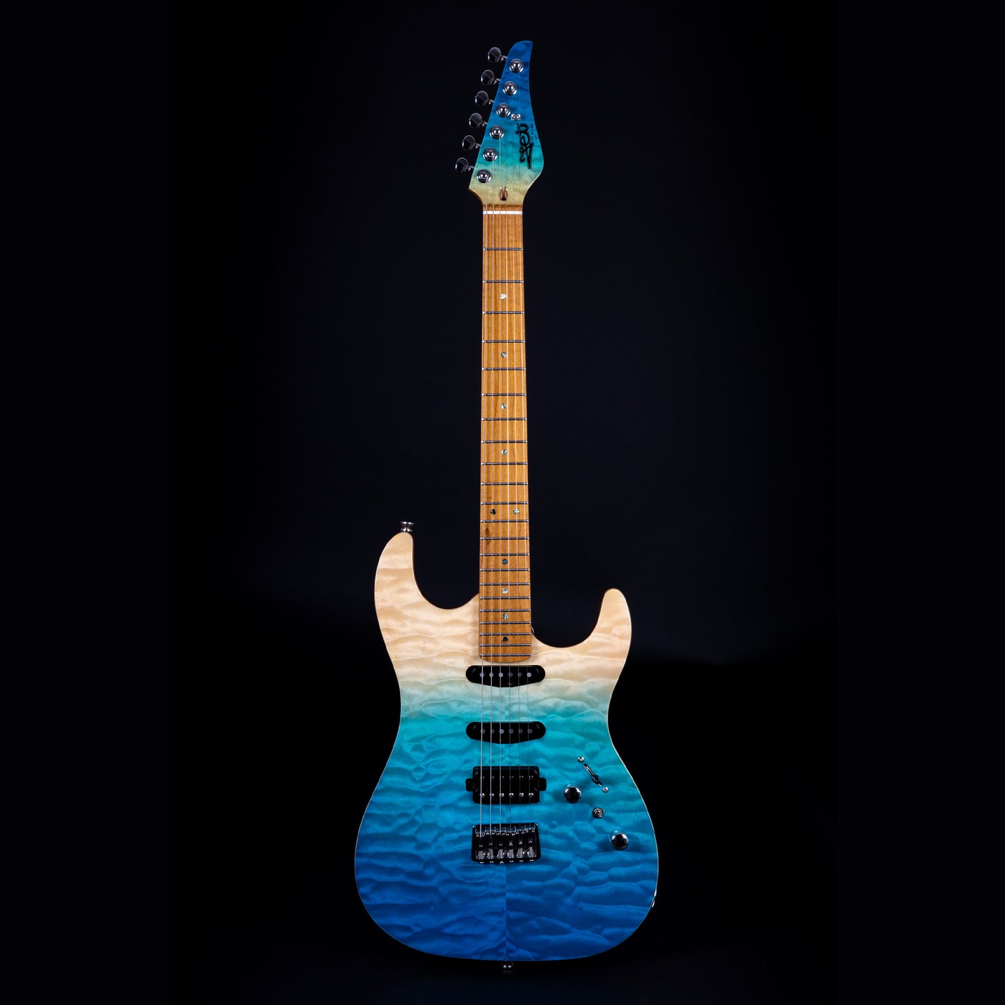 Electric Guitar Jet Guitars JS1000 QTBL Quilted Transparent Blue Free Setup