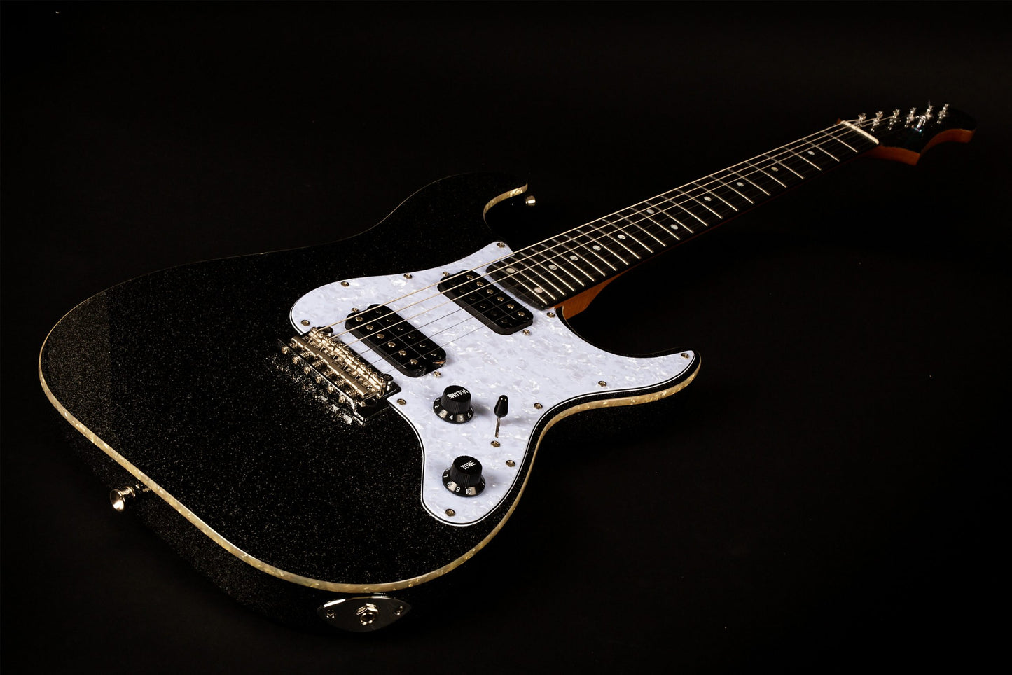 Electric Guitar Jet Guitars JS500 BLS Black Sparkle Free Setup