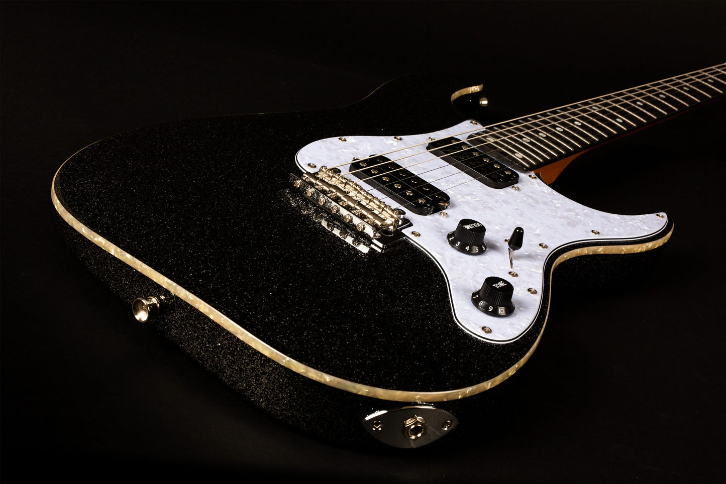 Electric Guitar Jet Guitars JS500 BLS Black Sparkle Free Setup