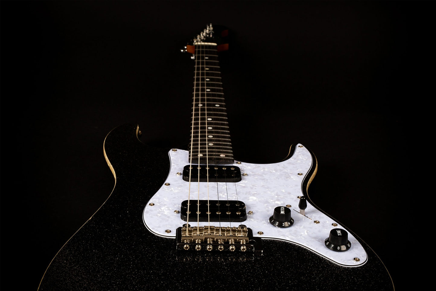Electric Guitar Jet Guitars JS500 BLS Black Sparkle Free Setup