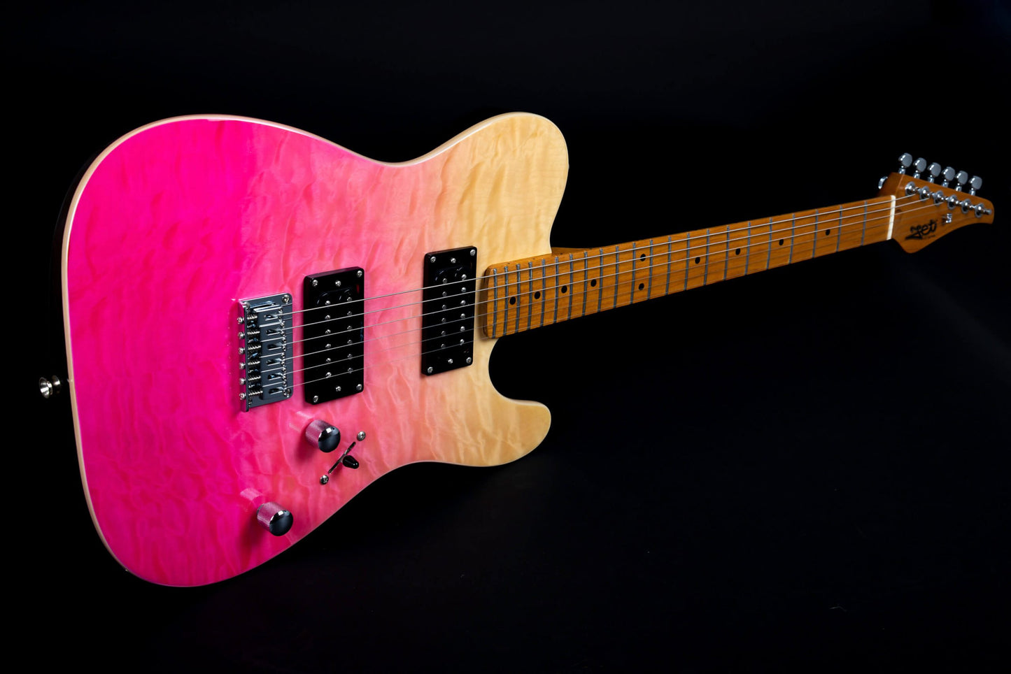 Electric Guitar Jet Guitars JT450 QTPK Transparent Pink Free Setup