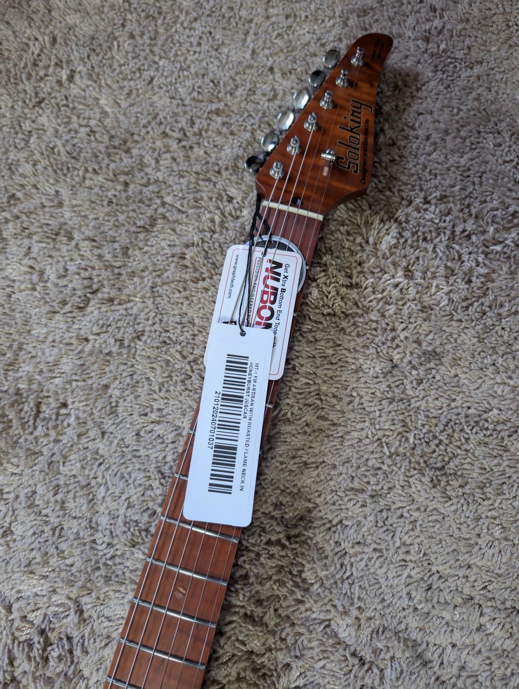 Electric Guitar Soloking MT-1 Fm Artisan With Roasted Flame Neck In Honeyburst Nafiri Special Run Jescar