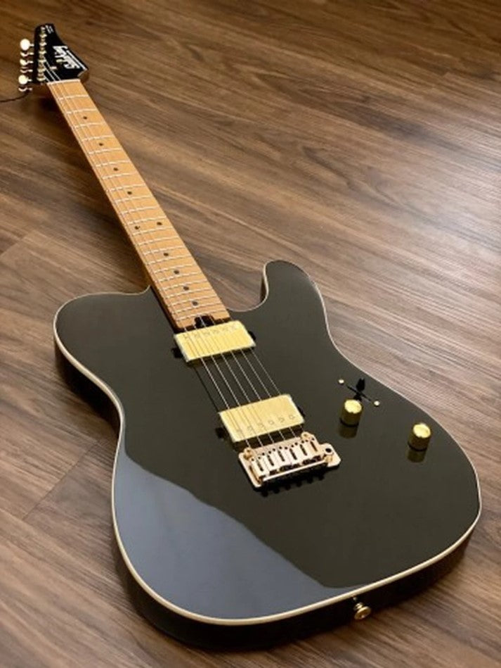 Electric Guitar Soloking MT-1 Modern HH MKII In Black Beauty With Roasted Neck And Gold Hardware