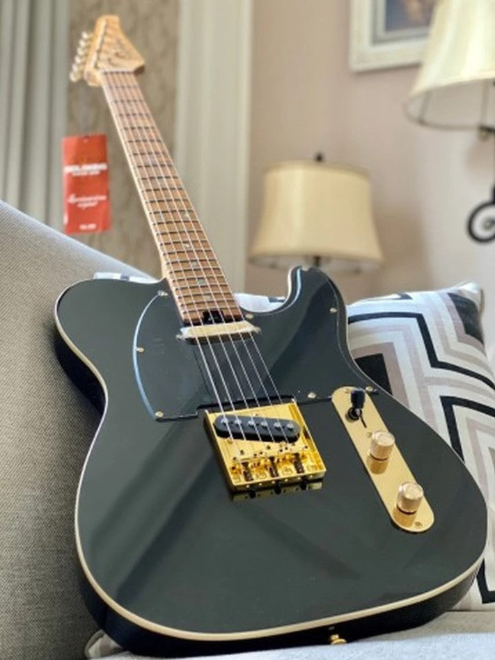 Electric Guitar Soloking MT-1G Fm With Roasted Flame Neck In Black Beauty Nafiri Music Special Run