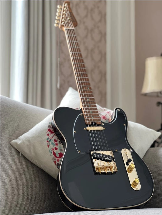 Electric Guitar Soloking MT-1G Fm MKII With Roasted Flame Maple Neck In Black Beauty Nafiri Special Run
