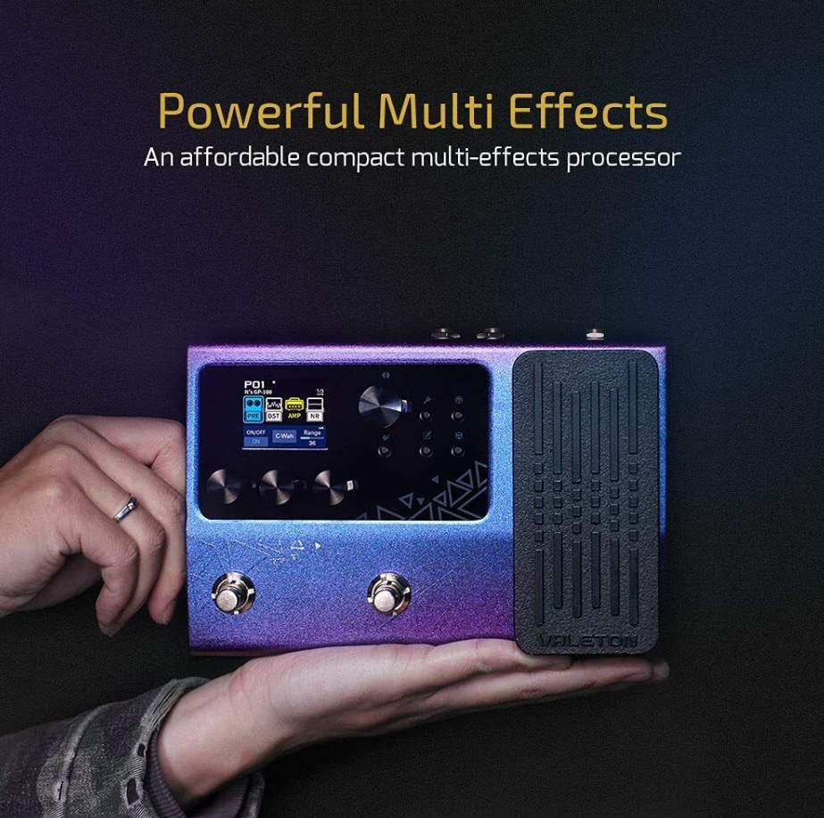 Valeton GP100 VT Bass and Guitar Simulation Cabinets Multi-Effects with Expression Pedal USB OTG Audio Interface (Violet)