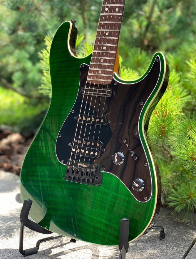 Electric Guitar Jet Guitars JS450 TGR R Transparent Green Free Setup