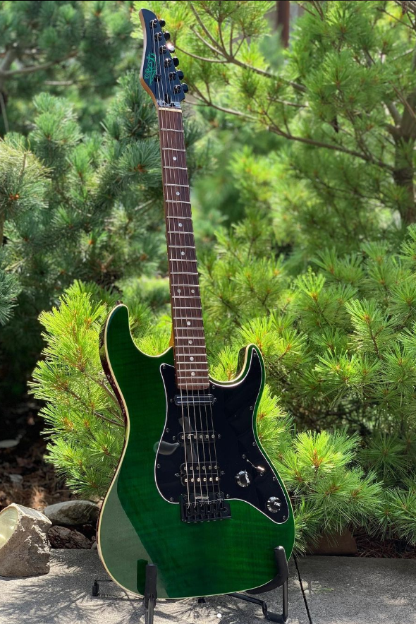 Electric Guitar Jet Guitars JS450 TGR R Transparent Green Free Setup