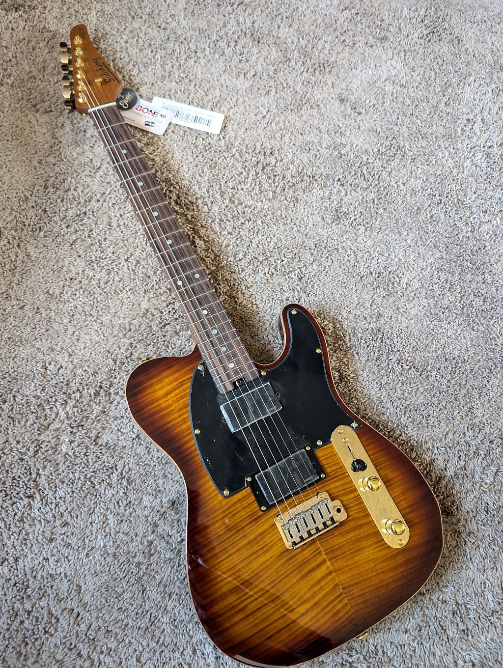 Electric Guitar Soloking MT-1 Fm 22 Deluxe HH Mod Fishman Fluence In Shaded Edgeburst