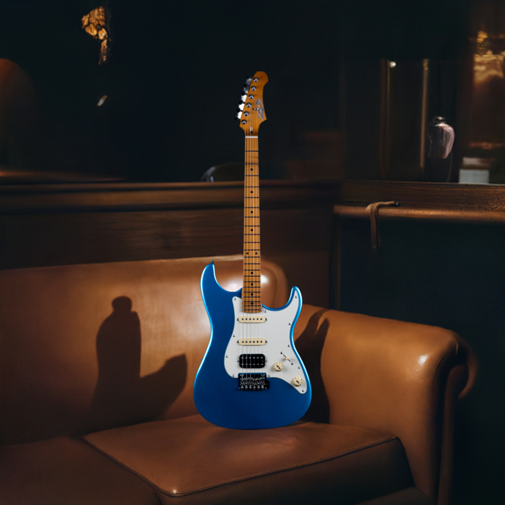 Electric Guitar Jet Guitars JS400 LPB Placid Blue Free Setup