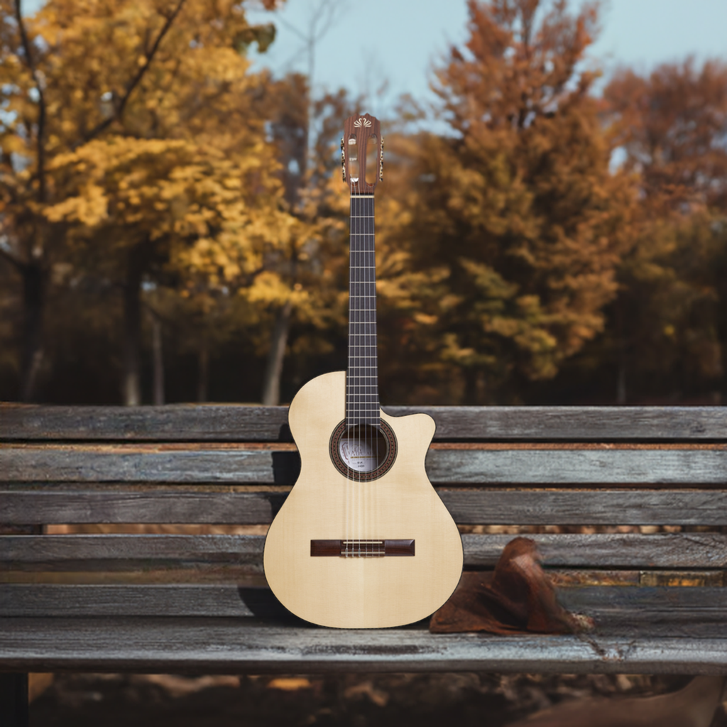 Argentine Tango La Alpujarra Model 85KFIX Classical Concert Guitar With Case And Fishman Prefix Plus T