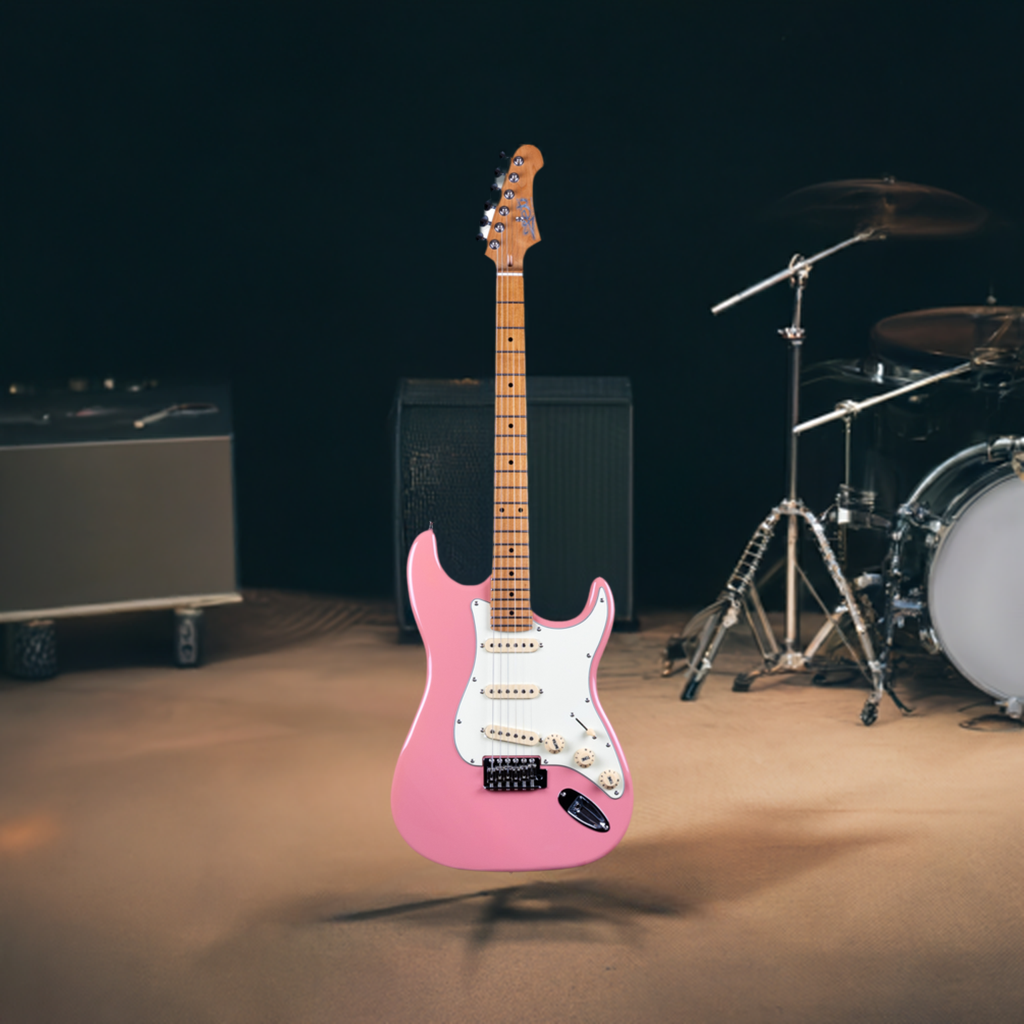 Electric Guitar Jet Guitars JS300 BGD Burgundy Pink Free Setup