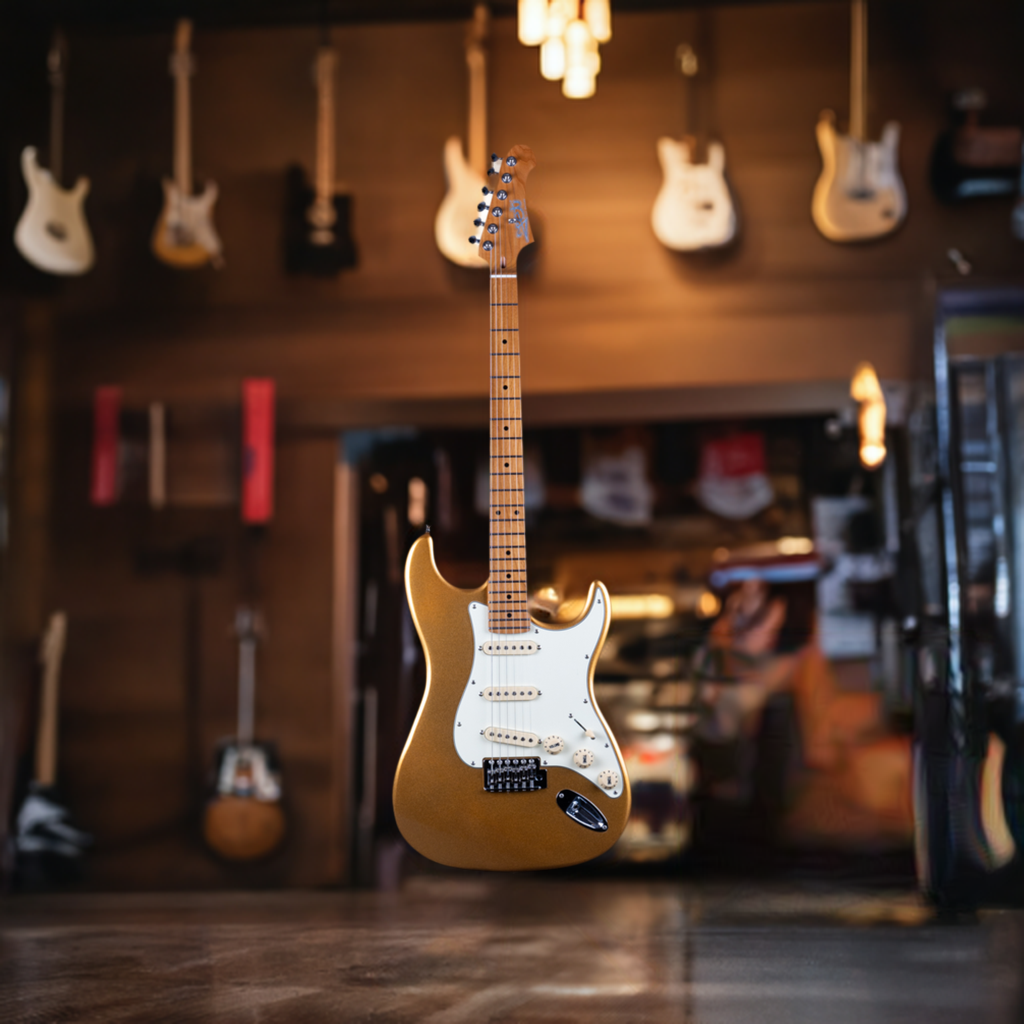 Electric Guitar Jet Guitars JS300 GD Gold Free Setup