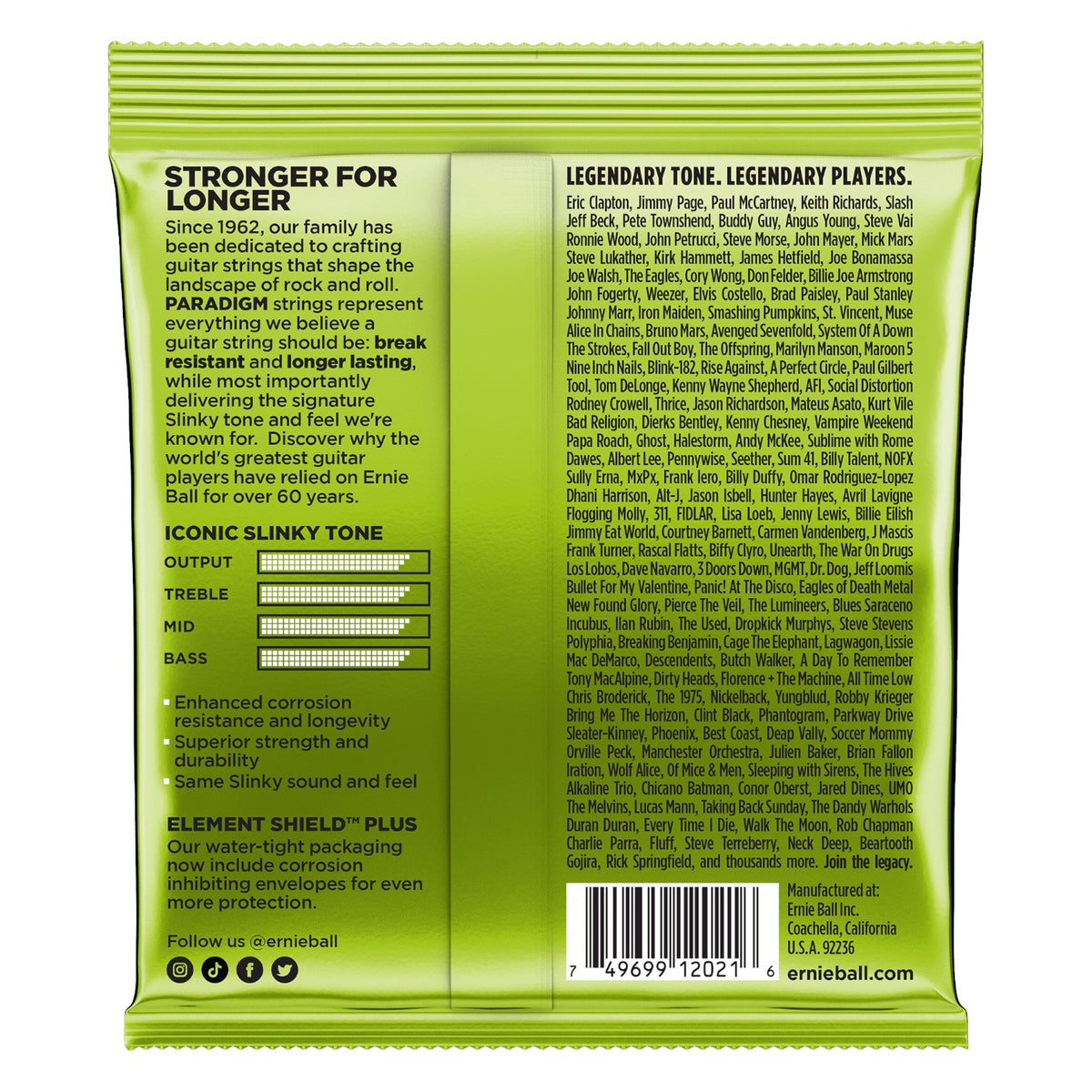 Ernie Ball P02021 Regular Slinky Paradigm Electric Guitar Strings 10-46 Gauge