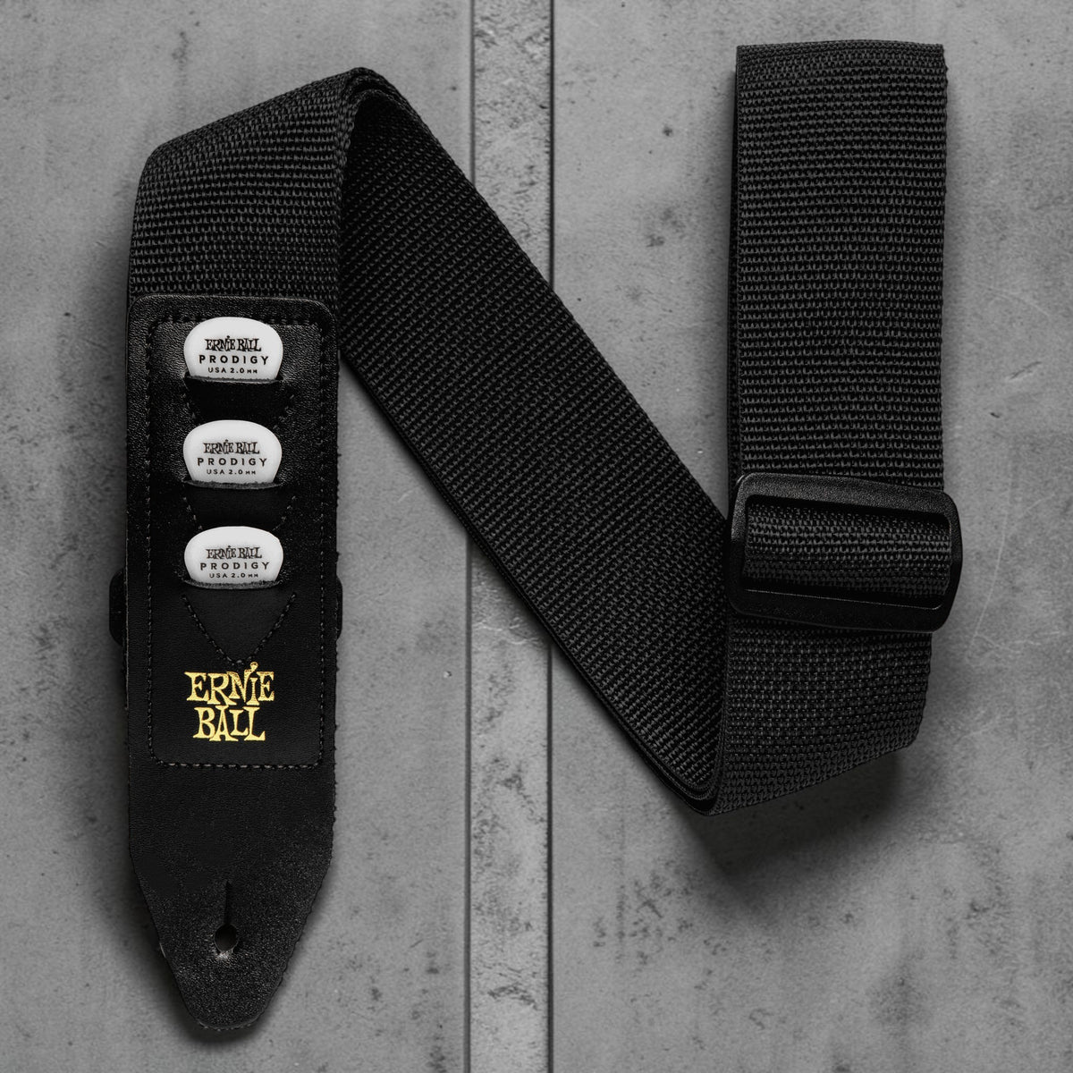 Ernie Ball P04039 Polypro Pickholder Guitar Strap/Bass Strap - Black
