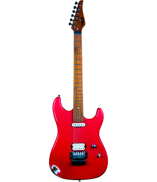 Electric Guitar Jet Guitars JS850 Relic FR Red Relic Free Setup