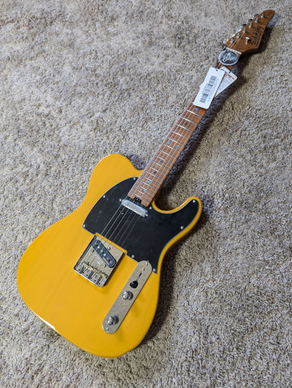 Electric Guitar Soloking MT-1 Ash Fmn With Roasted Flame Neck In Butterscotch Blonde Nafiri Special Run Jescar